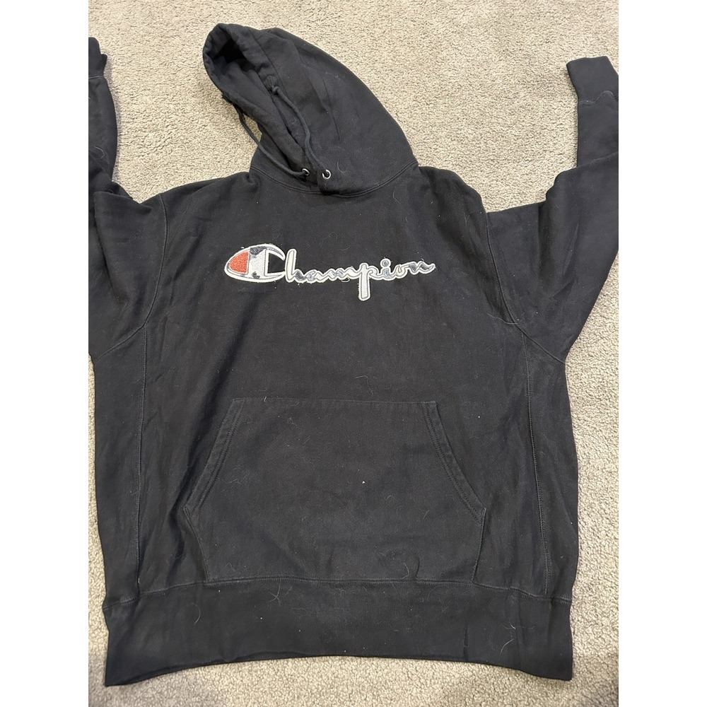 Champion‎ Sweatshirt XL Pullover Hoodie Reverse Weave Mens Size XL Black